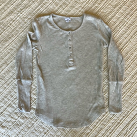 Splendid Classic Thermal Henley Size Small Light Grey - Picture 3 of 8